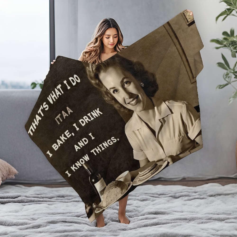 Couverture flanelle 150x200 cm grand lit jeté de canapé chaud et doux imprimé humour