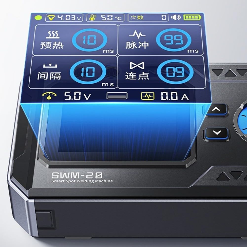 Soudeur à points portable SWM-20 1200 A 5000 mAh double impulsion avec affichage de tension