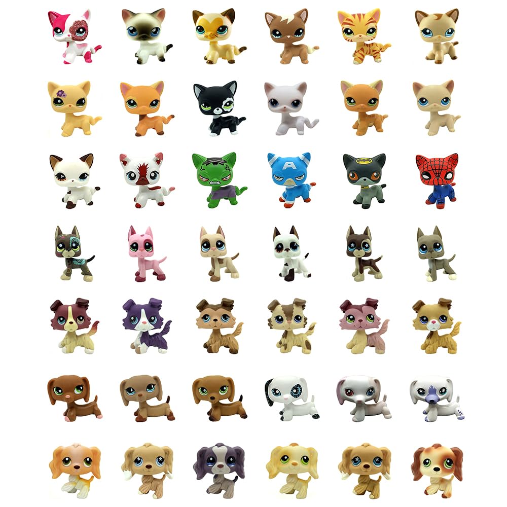 Cat Pack Dog Collie Great Dane Dachshund Cocker Spaniel Mini Pet Toys Sets Animal Figures Collection 5Pcs Random Styles