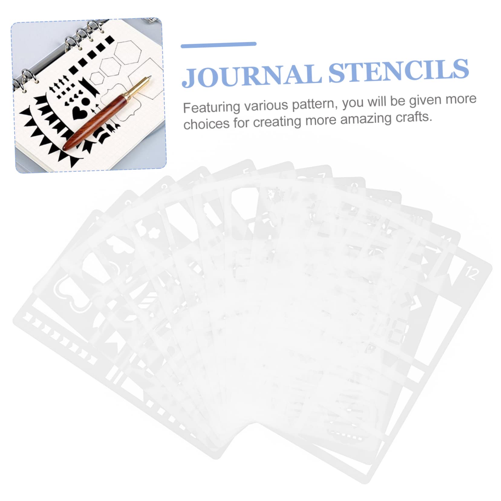 Tofficu 5 Sätze Diy-graffiti-spray-malerei Farbmarker Wiederverwendbar Zeitschriftenvorlagen Ausmalbilder Zeichenschablonen Journal-schablonen Schablonen Für Diy Das Haustier 12 Stück * 5