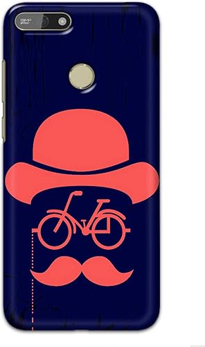 Peach Mustache Glasses and Hat Printed Designer Case for Huawei Honor 7A Back Cover