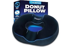 Sleepavo Seat Donut Pillow for Tailbone Pain Relief Cushion