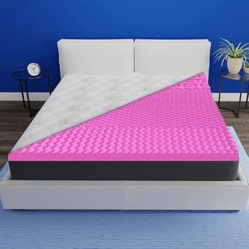 Livpure Smart Memory Foam Mattress Topper, Grid | 3 Pressure Zones With High Resilience (Hr) Foam Single White Brown