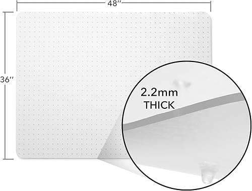 Miniatura 2 de Tapete de escritorio para silla de oficina de 1.417 x 1.890 x 0.087 in de grosor para alfombra de pelo bajo, transparente