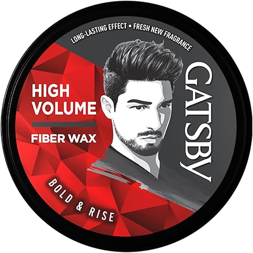 Gatsby Styling Fiber Hair Wax - Bold & Rise 75gm | High Volume, Natural Finish, Strong Hold, Anytime Re-Stylable & Easy Wash Off | For High Quiff...