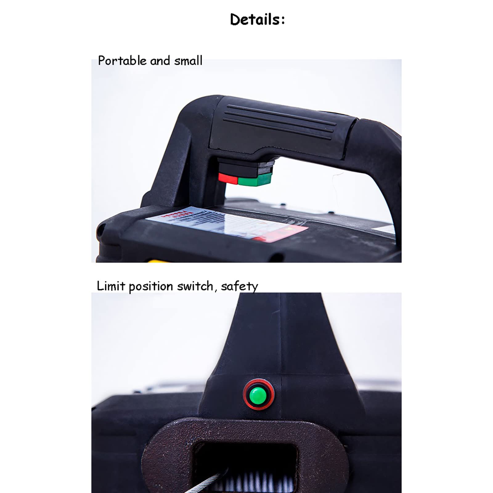 Paranco elettrico 500 kg con manuale/filo/telecomando, corda in acciaio anti-rotazione per sollevamento stabile interno, perfetto per uso domestico e progetti fai da te