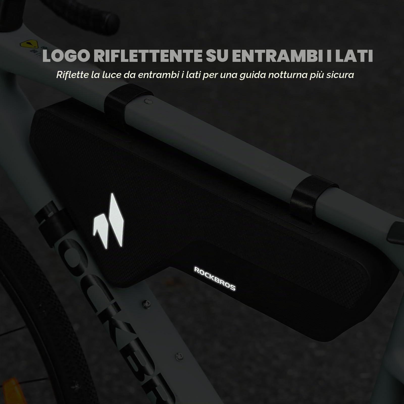 ROCKBROS Borsa Telaio Bici 100% Impermeabile 1,9L, Design Ergonomico