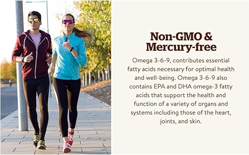 Miniatura 8 de H4U Suplemento Omega 3-6-9, con semillas de lino, onagra, canola, grosella negra y aceites de semillas de calabaza. Apoya la salud del corazón, las