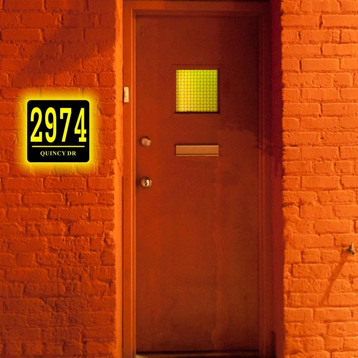 Letrero LED iluminado personalizado, número de casa LED moderno, placa de dirección de casa personalizada, letrero de número de dirección personalizado (4)