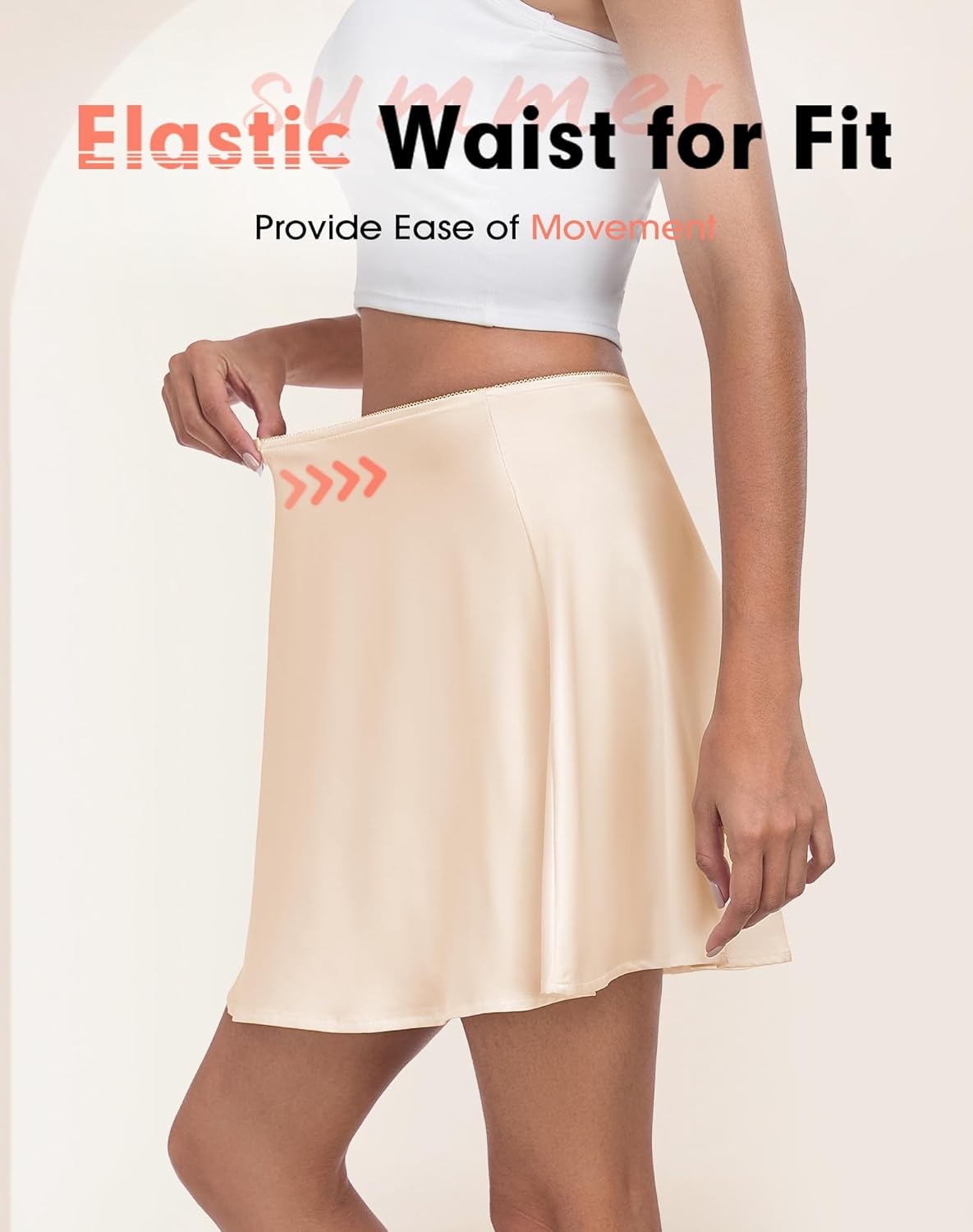 Half Slip for Women Under Dresses Non Cling Above Knee Skirt Slip Stain Mini Underskirt - Image 3