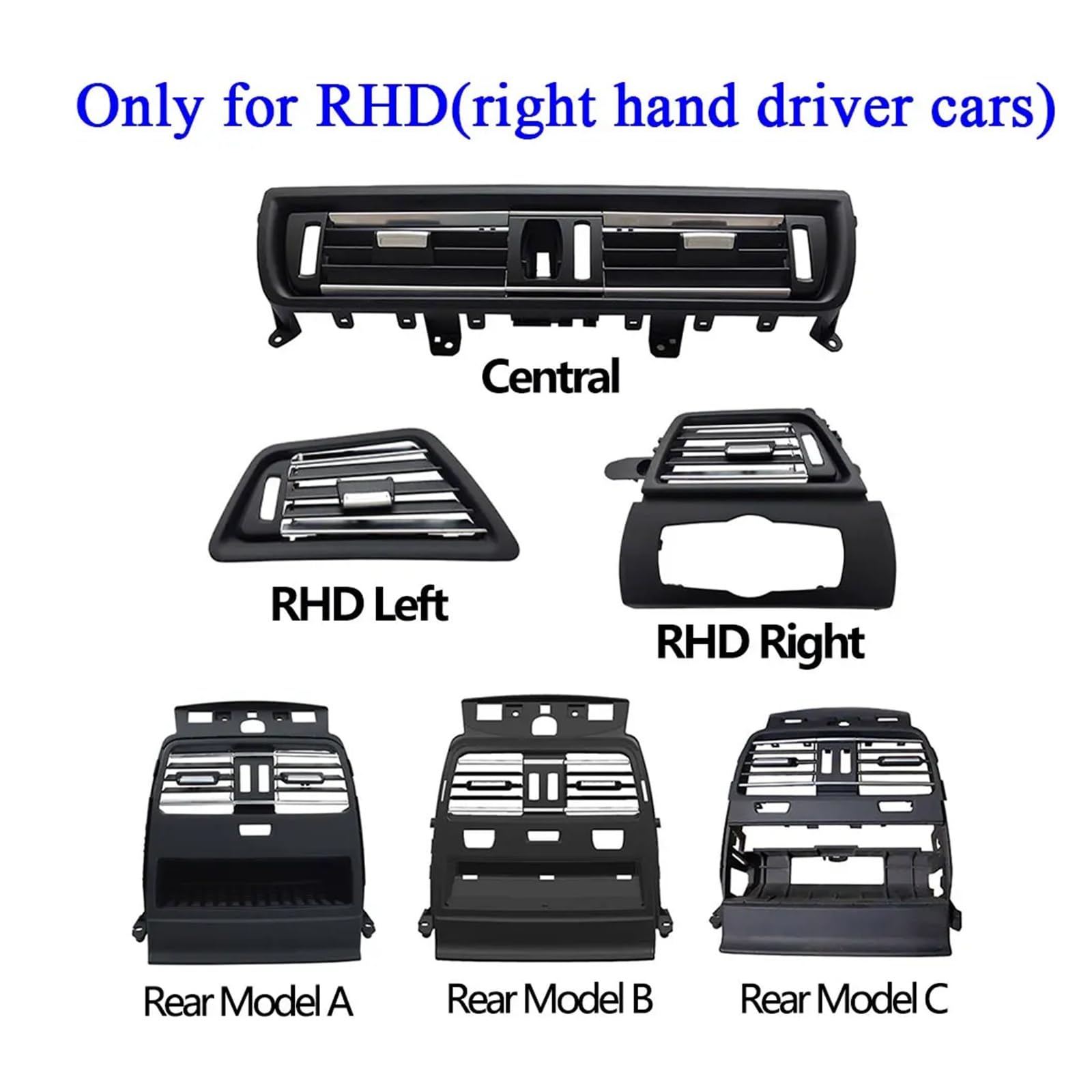 Griglia di ventilazione aria condizionata sinistra destra for console centrale del cruscotto, adatta for BMW Serie 6 630 635 640 F06 F12 F13 pannello di uscita dell'aria(RHD Left)