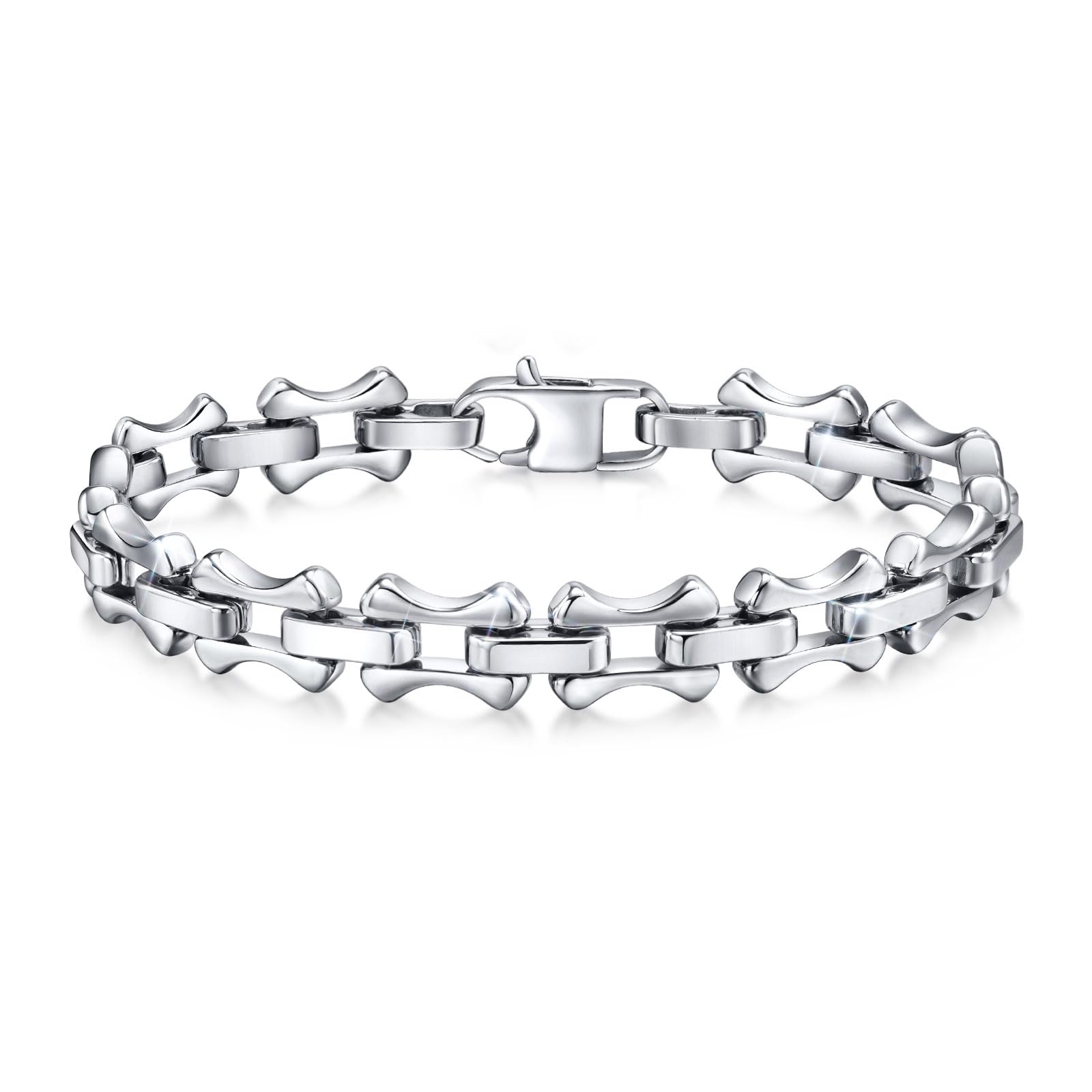 VNOX Armband Herren Edelstahl Silber : Geschenk für Ihn Armbänder Gliederarmband Schwarz Gold, 19cm 21cm 23cm Geschenk für Papa Männer Ehemann Sohn, Armband für Bruder Vatertag Geburtstag