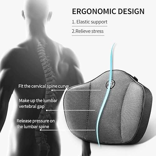 Miniatura 2 de Cojín para silla de oficina de automóvil para la parte inferior de la espalda, almohada de apoyo lumbar de espuma viscoelástica para automóvil,