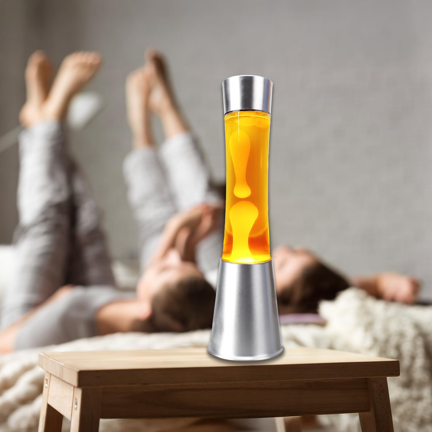 Żółta lampa lawowa - Abat Jour Lampka nocna | Oryginalne prezenty | Wystrój domu | Lampki nocne dla dzieci