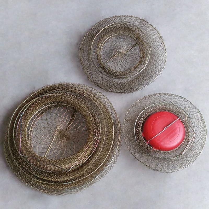 Cast Nets for Fishing Accessories Protective Basket Metal Cage Shrimp Baskets Supplies, Black