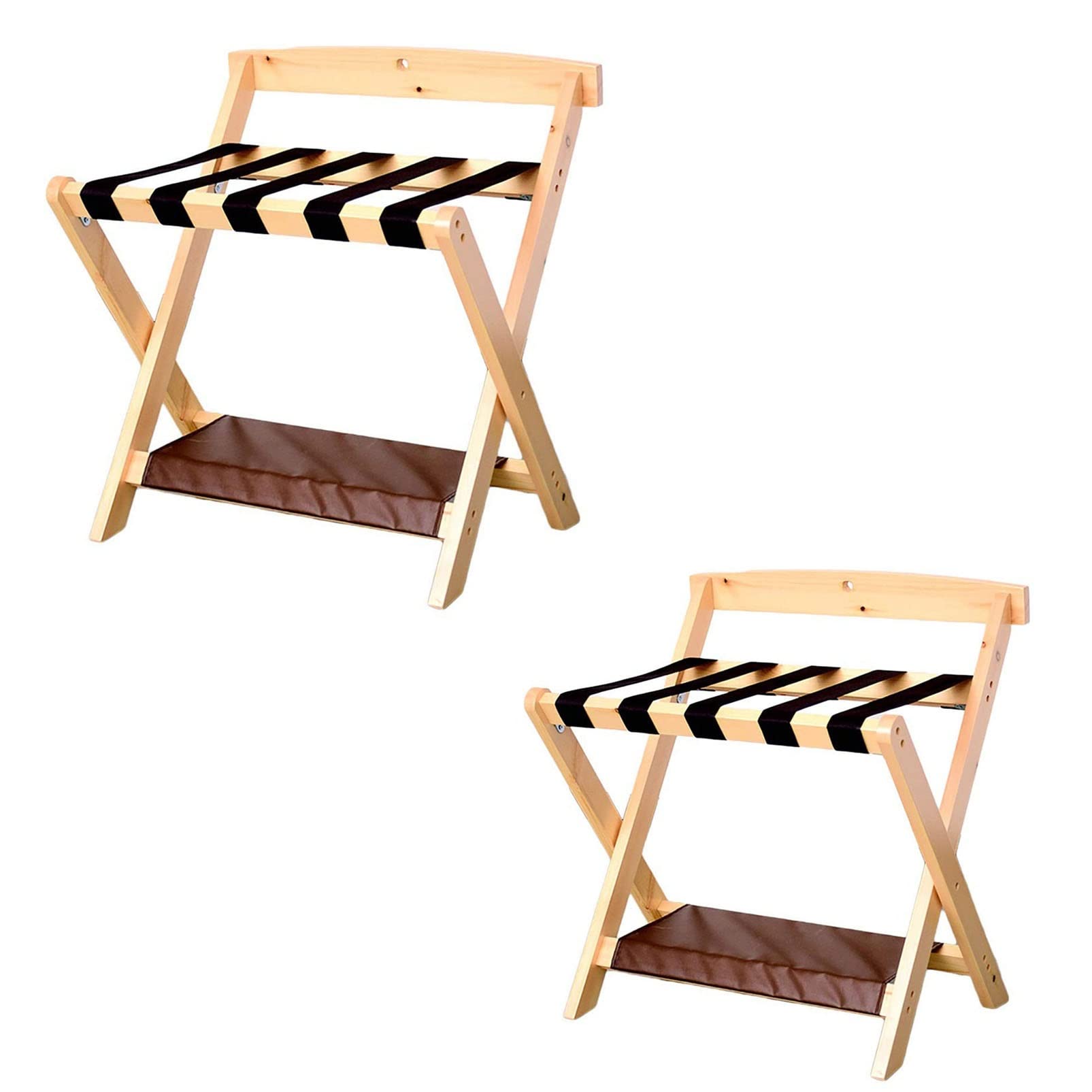 MSHGSKU 2Pcs Folding Luggage Racks Suitcase Stand Storage Suitcases Backpacks As Luggage Racks And Suitcases Shelffoldable Luggage Rack,Wood Color