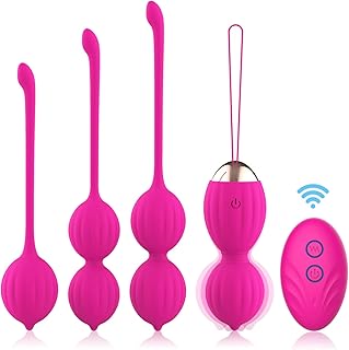 FIDECH Love Balls Entraîneur du Plancher Pelvien pour Femme, Boules Kegel en Silicone avec Télécommande, Entraîneur du Plancher Pelvien pour Femme avec 12 Modes de Vibration, Oeuf Vibrant, Rouge