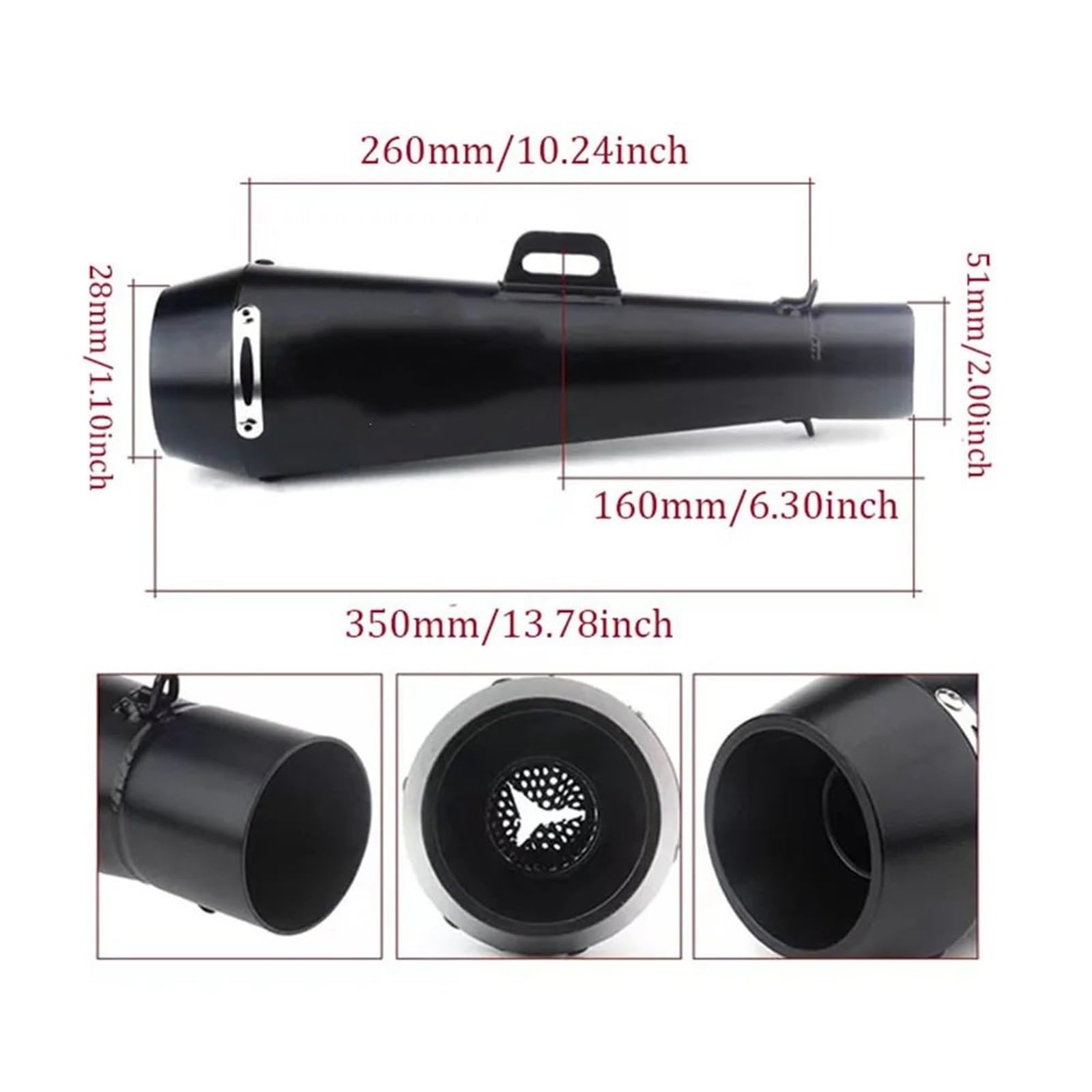 motocykl tłumik rury wydechowej 51MM rura wydechowa motocykla ucieczka GP Moto Pot tłumik Slip on do skutera Motocross motor terenowy 300cc 600cc 1000cc(Type C)