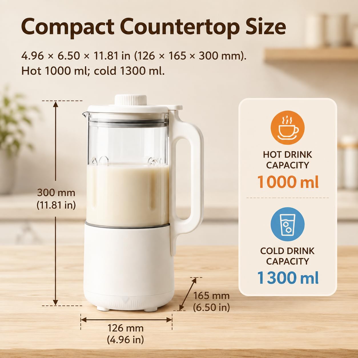 Machine lait noix, 21 000 tr/min, chaleur 800 W, 8 menus intelligents
