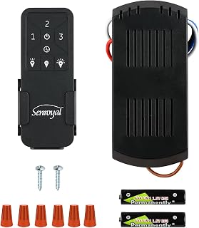 Ceiling Fan Remote Replacement, 3 Speed Universal Ceiling Fan Remote Control Kit with Light Dimmer, Ceilig Fan Light Switch for Harbor Breeze, Hampton Bay, Hunter, Honeywell, Timing and Wireless