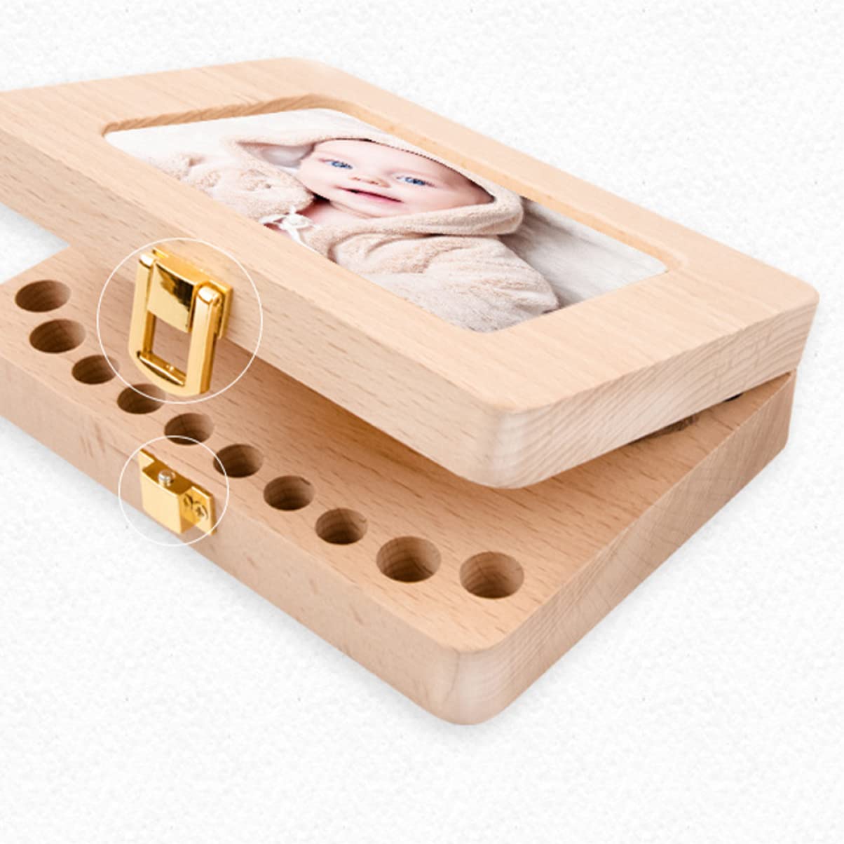 Zerodeko De Bebé Caja De Recuerdo De De Leche Cajas Organizadoras Organizador De Conservación De Infantiles Bambú Regalo Niño De Madera