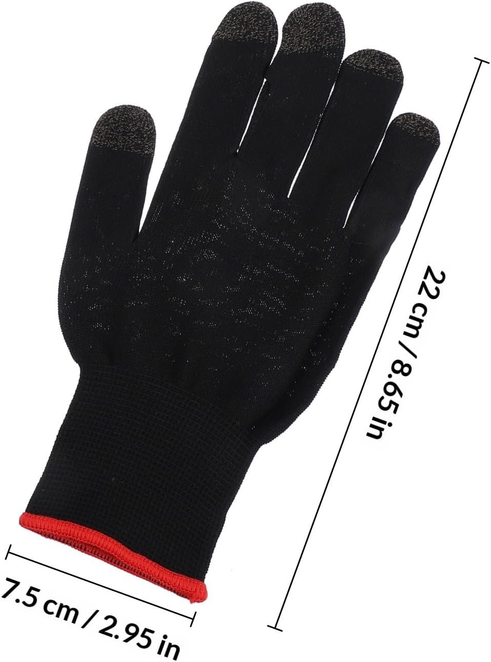 2 Pairs Black Elastic Knitted Fabric Touch Screen Gloves for Mobile Gaming with Skin-friendly Material and Anti-slip Design, for Cold Weather and Game Controllers