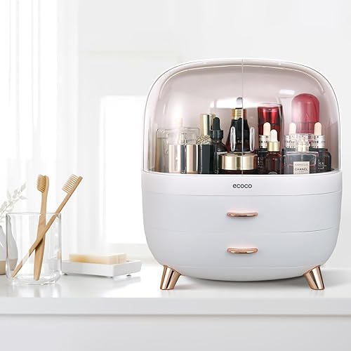 Miniatura 2 de Organizador de maquillaje, organizador de almacenamiento de cosméticos para el cuidado de la piel, gran capacidad con organizador de lápiz labial