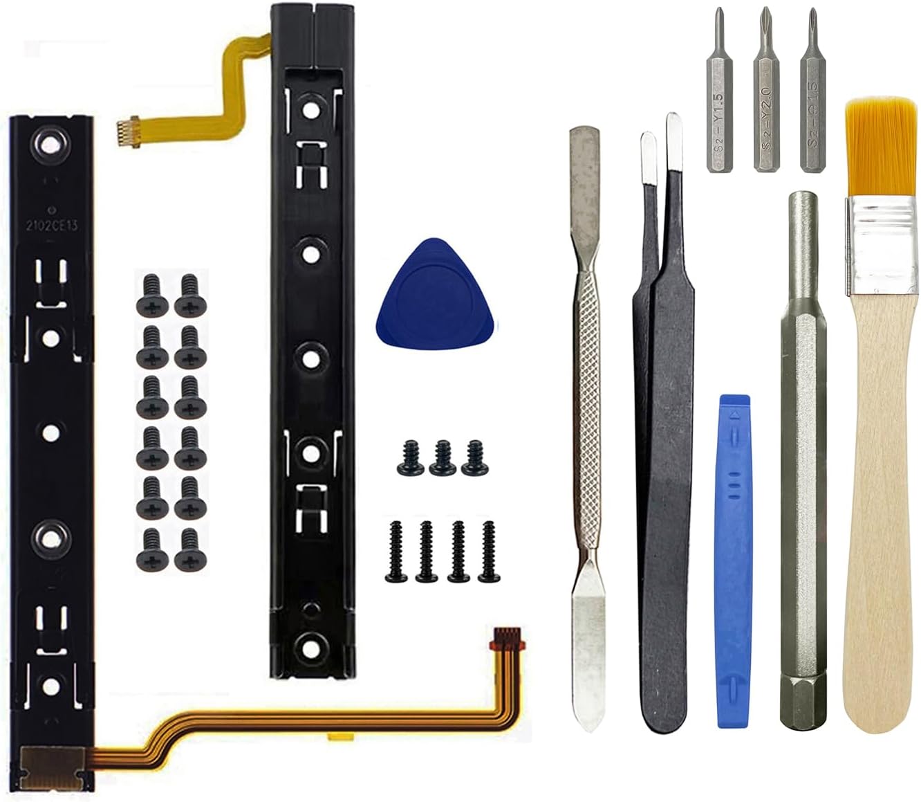 Onyehn Original Repart Part Replacement Right and Left Slide Rail with Flex Cable Fix Part for Nintendo Switch Console NS Rebuild Track