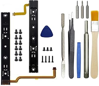Onyehn Original Repair Part(with Screws) Replacement Right and Left Slide Rail with Flex Cable Fix Part for Nintendo Switch Console NS Rebuild Track