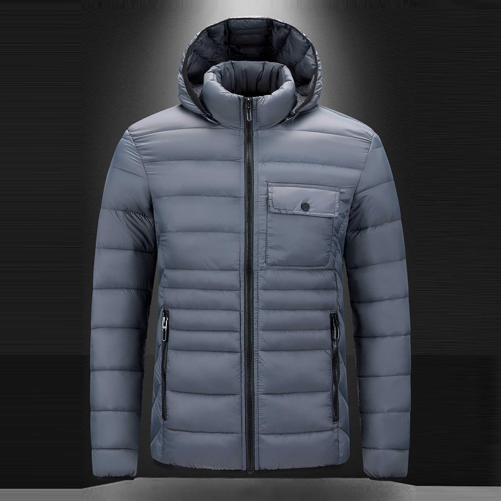 Genérico Cazadoras Hombre Invierno Plumas, Chaquetón Hombre Invierno,Ropa De AlgodóN para Hombre Ropa Acanalada Modelos Informales con Capucha para JóVenes OtoñO E Invierno