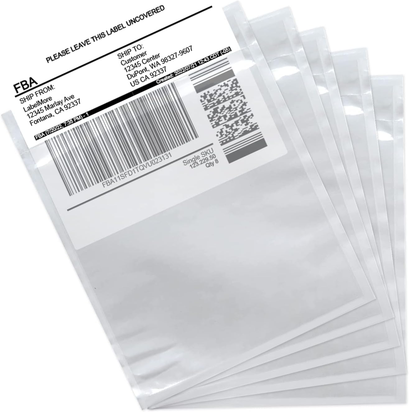 SJPACK 6" x 9" Packing List Envelopes, Shipping Label Sleeves, 100 Packs Clear Self Adhesive Shipping Labels Pouches