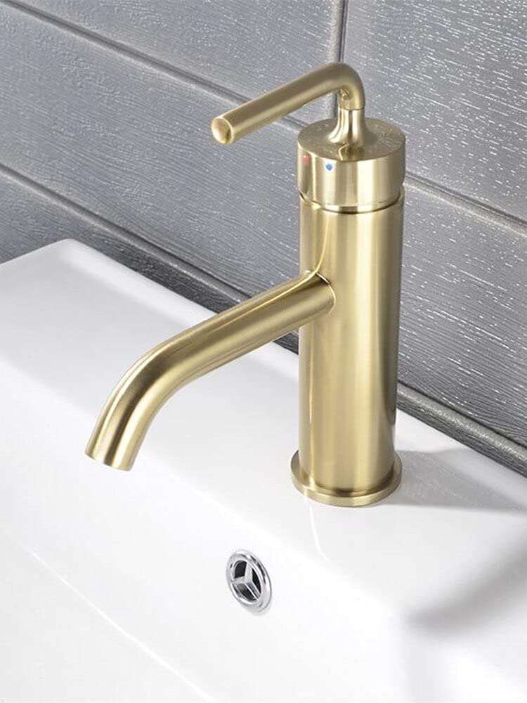 Robinet de lavabo en laiton mitigeur de salle de bain brossé