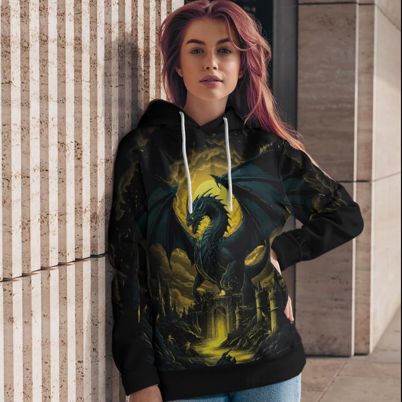 Dragon Unisex Hoodies AOP Men's Pullover Hooded Sweatshirt with Pocket
