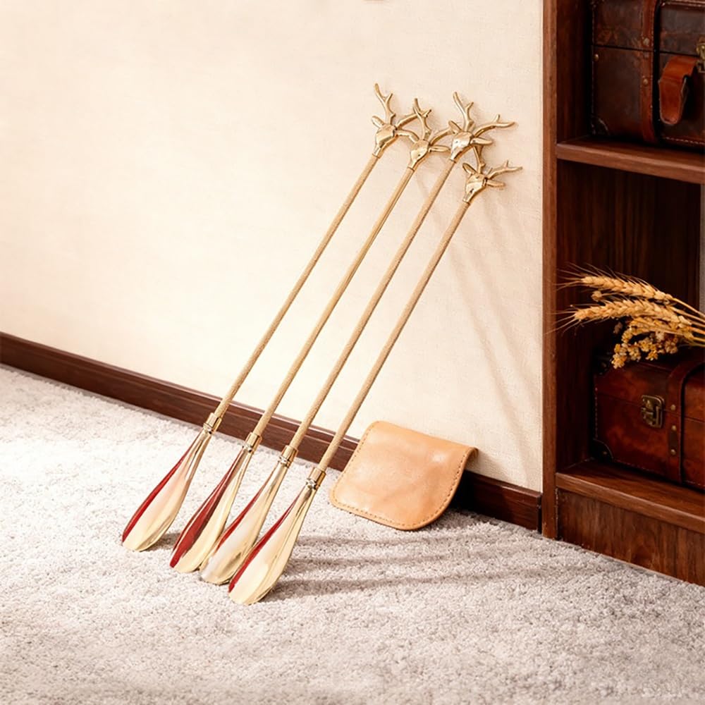 Calzascarpe Calzascarpe in Ottone con Manico Lungo, 18,5 Pollici, Ideale for Anziani, Uso Domestico O Come Regalo Il calzino Aiuta a Mettere i Calzini(60 cm)
