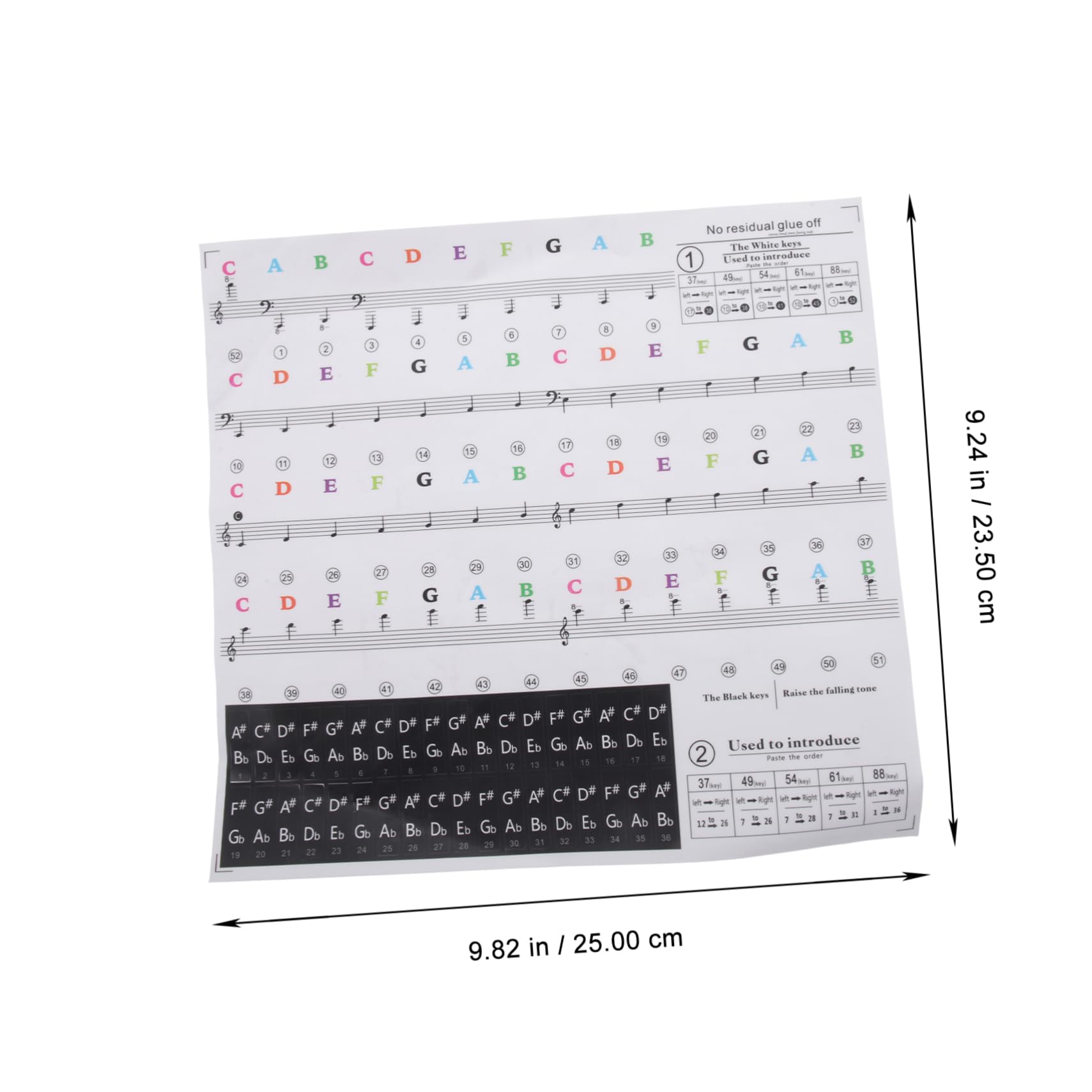 FAVOMOTO Electronic Keyboard Stickers Removable Piano Keyboard Note Labels Safe Sturdy Material