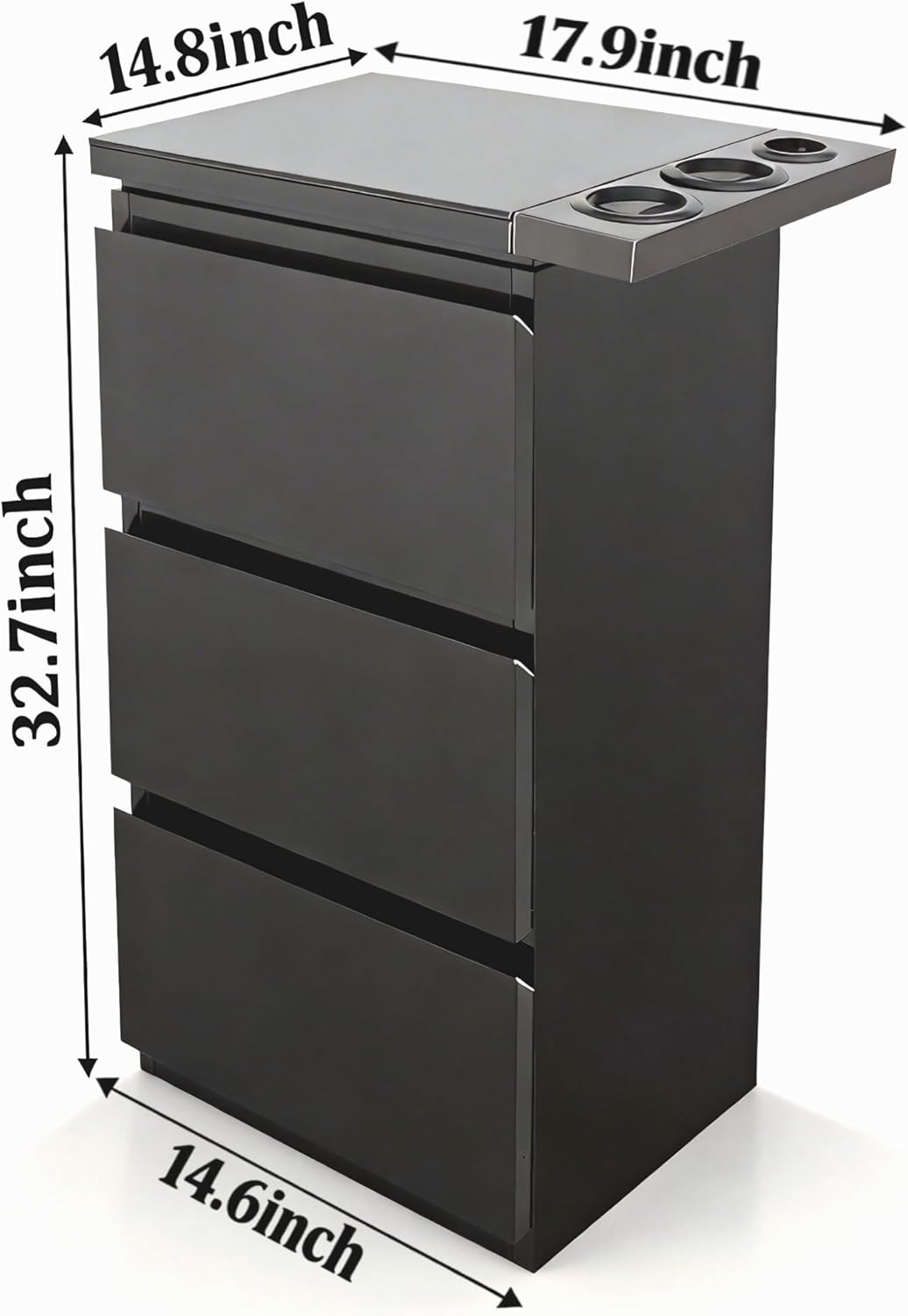 Outdoor Kitchen Drawers18 W x 32.7" H x 11.8" D Flush Mount Access 3-Drawer BBQ Stainless Steel Drawers BBQ Island Drawers for Outdoor Kitchens or BBQ Island Patio Grill Station Black