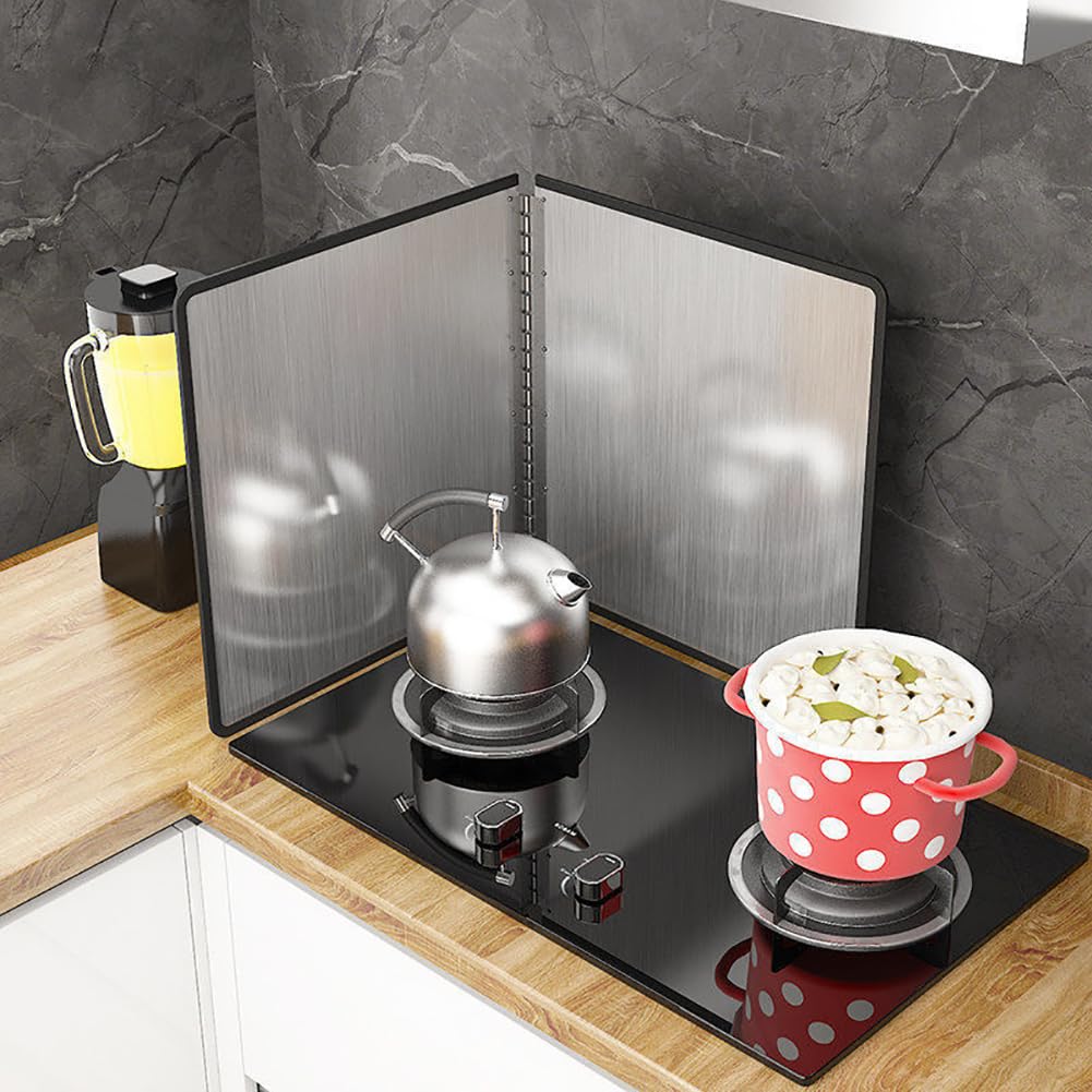 MegLob Foldable Stove Splatter Guard, Folding Grease Splatter Guard for Stove, Portable Grease Splatter Screen, Anti Oil Splash Shield for Frying/