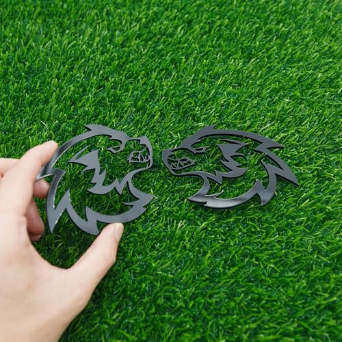 Image of Pair Set Wolf Car Emblem Badge Angry Eye Custom Truck Fender Side Rear Decal Sticker (Gloss Black)