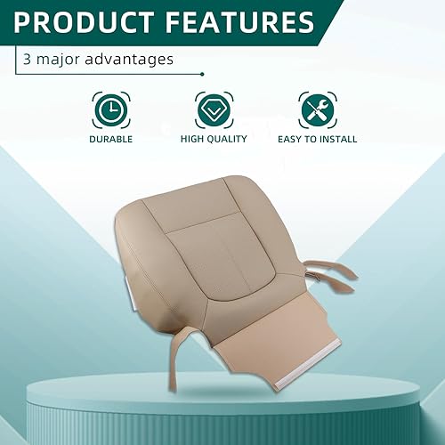 Miniatura 5 de AUTOKAY Funda de asiento perforada para conductor y pasajero para Ford F150 F250 Lariat 2011-2016 - Bronceado