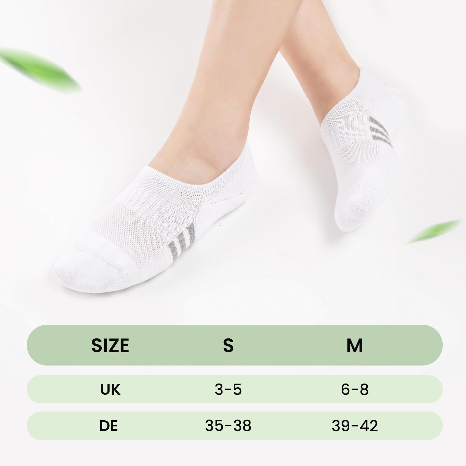 Calcetines Invisibles de Bambú para Mujer, Calcetine Deportivos de Caña Baja y Acolchados, Calcetines Tobilleros Antideslizantes y Absorbentes del Sudor, Tallas 35-38 y 39-42 - 3