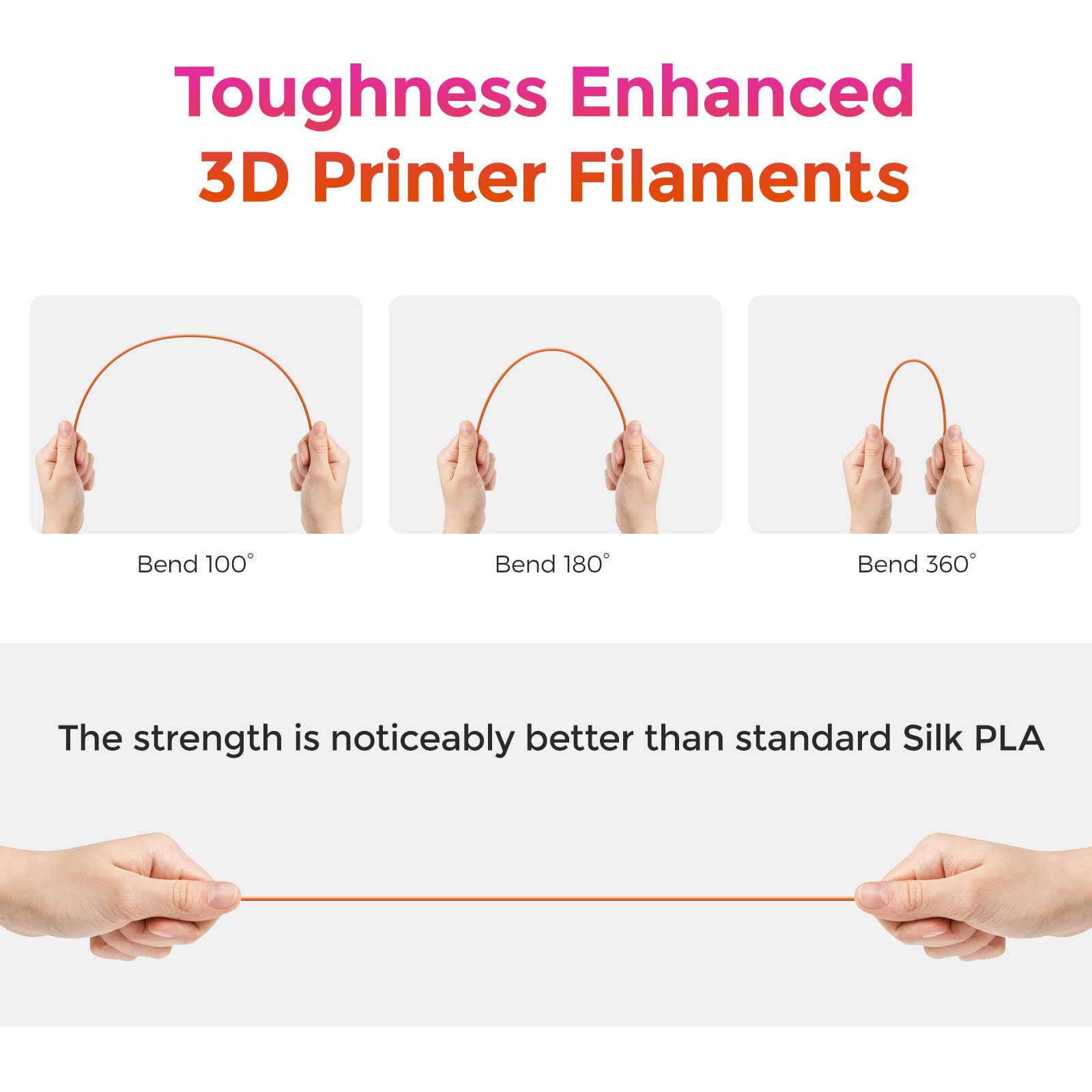 FLASHFORGE Filamento di seta a doppio colore, oro rosa 2 in 1 da 1,75 mm, filamento per stampante 3D 1 kg (2,2 libbre), cambio di colore del PLA di seta