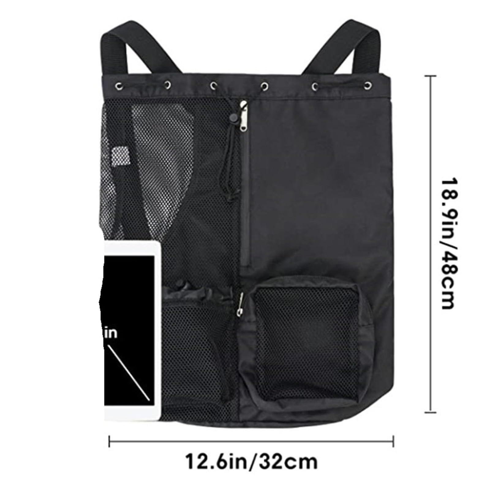 Genérico Mochilas de almacenamiento for playa, bolsa transporte for natación con cordón y bolsillos húmedos, malla gruesa, ligera cómoda(Green)