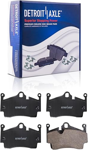 Miniatura 24 de Detroit Axle - Pinza de freno de disco delantera del lado del conductor + pastillas de freno de cerámica con repuesto de hardware para Ford F-150