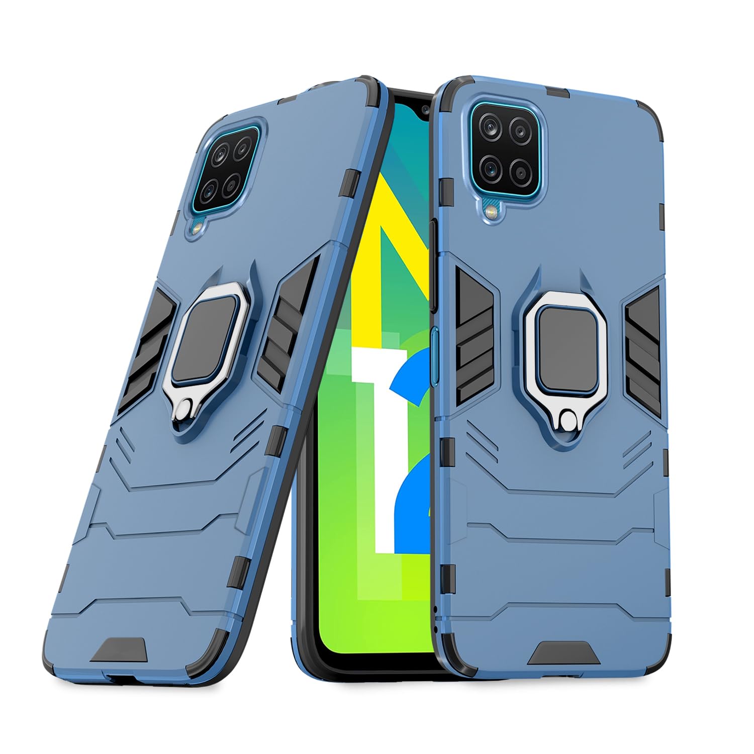 Pikkme Samsung Galaxy M12 / F12 / A12 Back Cover | D5 Tough Armor Bumper | 360 Protection Case | Ring Holder Stand Case for Samsung Galaxy M12 / F12 / A12 (Blue) (B0CBBJHV6W) Amazon Price History, Amazon Price Tracker