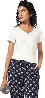 Dreamz by Pantaloons Women's Cotton Solid Comfort Fit Top Price In India