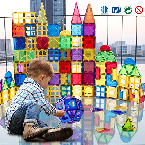 Magblock Magnet Toys Kids Magnetic Building Tiles 100 Pcs 3D Magnetic Blocks Preschool Building Sets Educational Toys For Toddlers Boys And Girls. #TOP5