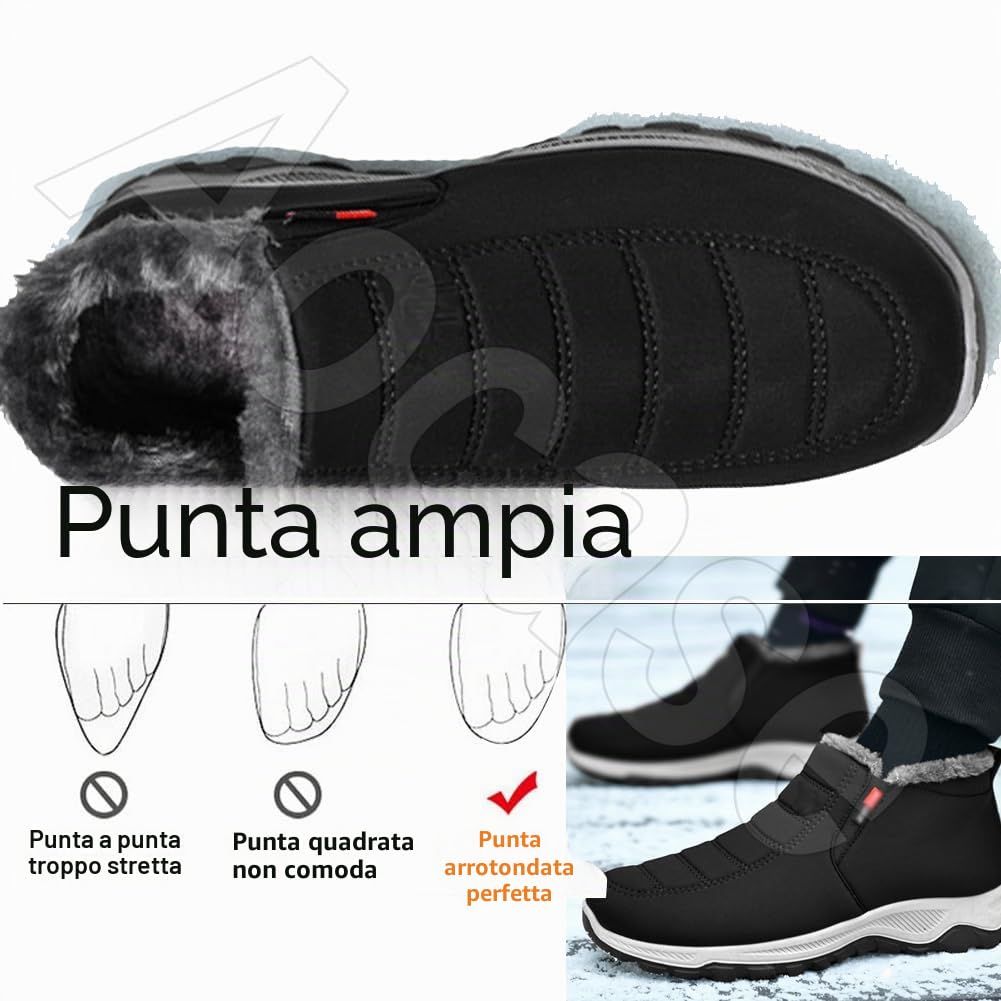 Scarpe Ortopediche Donna Lana Caldo Inverno Scarpe Comode Anziani Scarpe Ortopediche Donna Pantofole Leggere con Strappo Scarpe diabetiche Scarpe da Passeggio,Nero,38/240mm