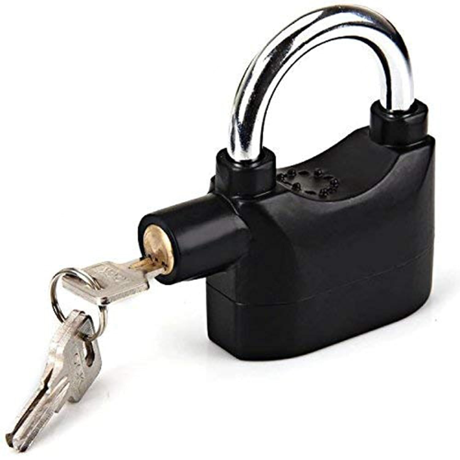 Waexlla Motion Sensor Alarm Security Padlock | Anti-Theft Siren Lock with 3 Keys | Heavy-Duty Metal Build for Home, Office, Door & Bike Safety | Black
