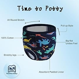 MooMoo Baby Training Underwear 10 Packs Absorbent Toddler Potty Training Pants for Boys Cotton Big Size 9T