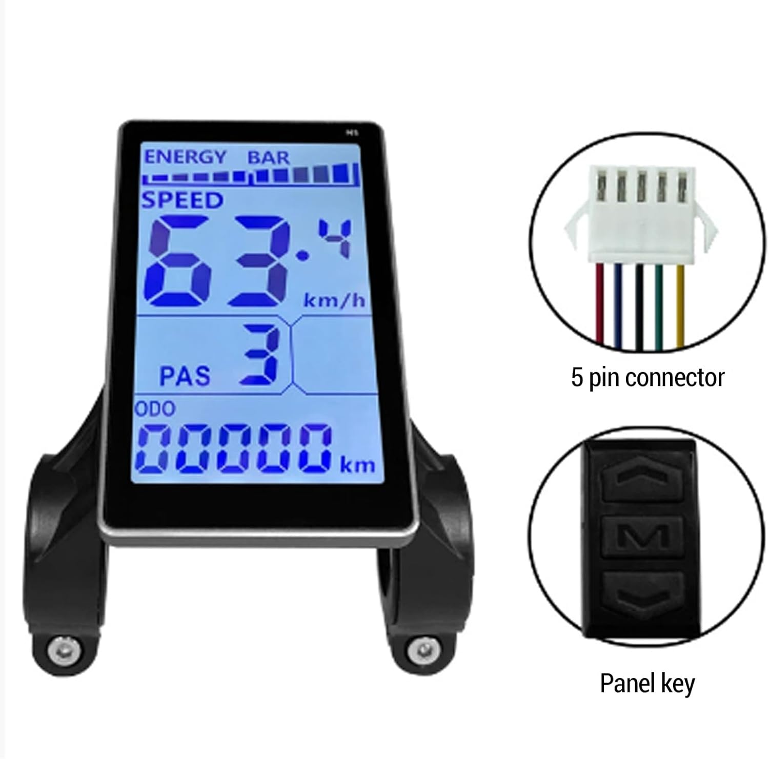 Asixxsix 電動自転車LCDディスプレイ、e 22.2mmハンドルバー用のウォータープルーフコネクタLCDパネル画面付きEバイ